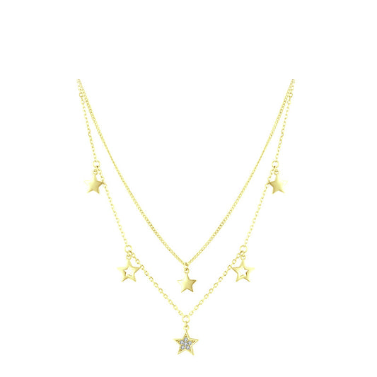 Collar  Doble con Estrellas Colgantes