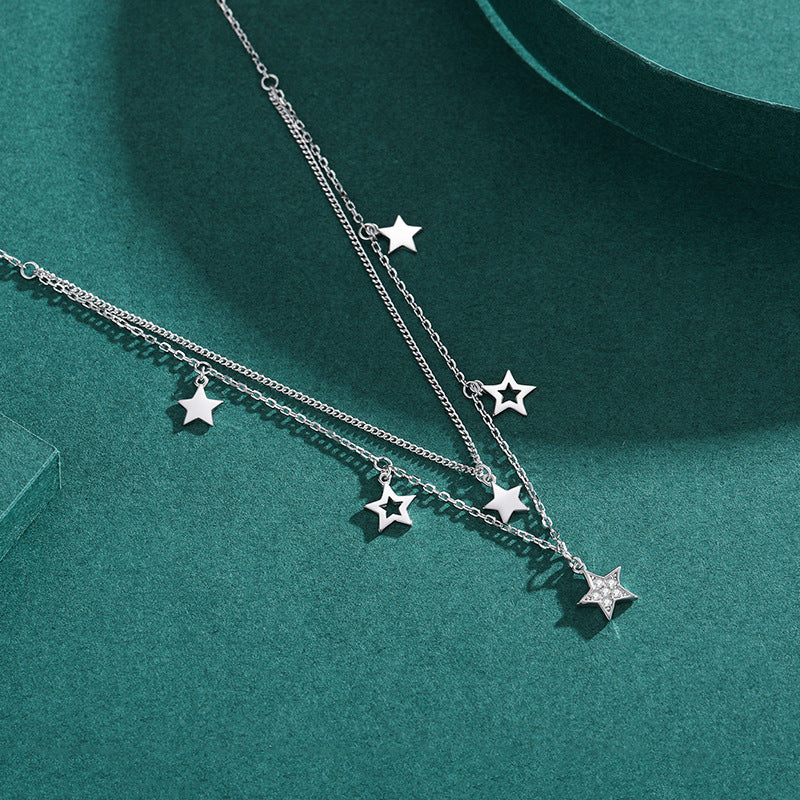 Collar  Doble con Estrellas Colgantes