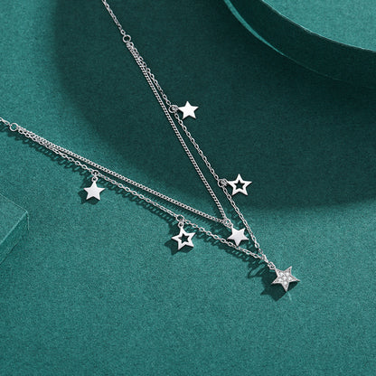 Collar  Doble con Estrellas Colgantes