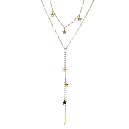 Collar Doble Largo con Estrellas Coplgantes