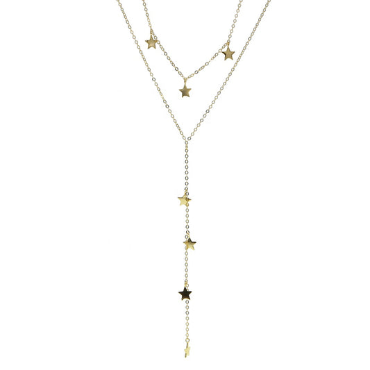 Collar Doble Largo con Estrellas Coplgantes
