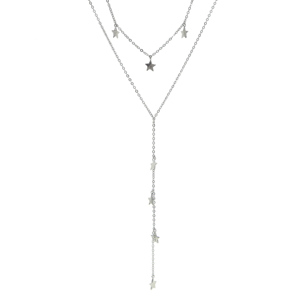 Collar Doble Largo con Estrellas Coplgantes