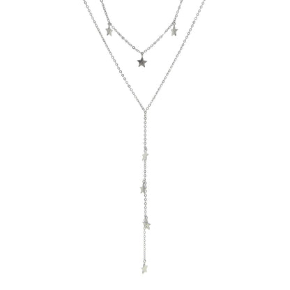 Collar Doble Largo con Estrellas Coplgantes