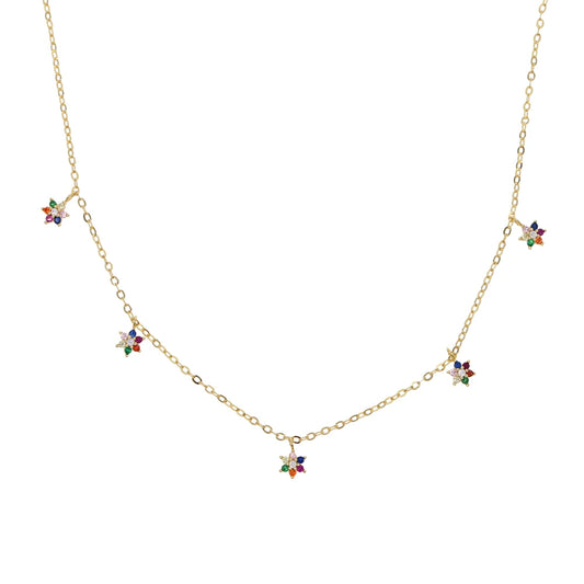 Collar de Estrellas con Circonias Multicolores
