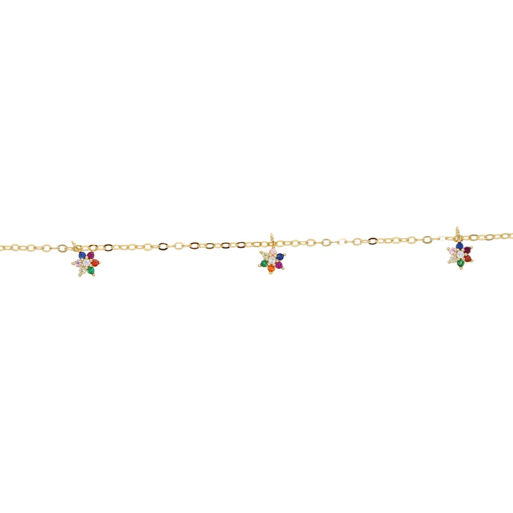 Collar de Estrellas con Circonias Multicolores