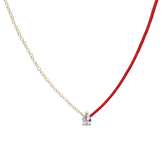 Collar Hilo Azul con Brillante