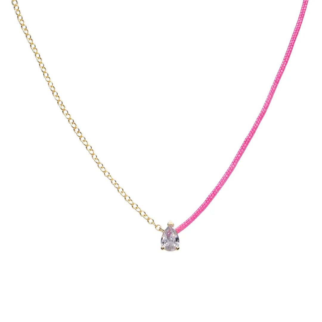 Collar Hilo Azul con Brillante