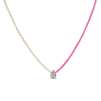 Collar Hilo Azul con Brillante
