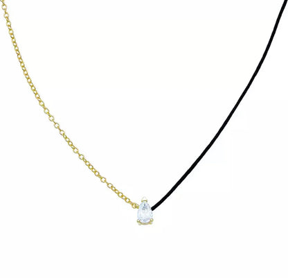 Collar Hilo Azul con Brillante