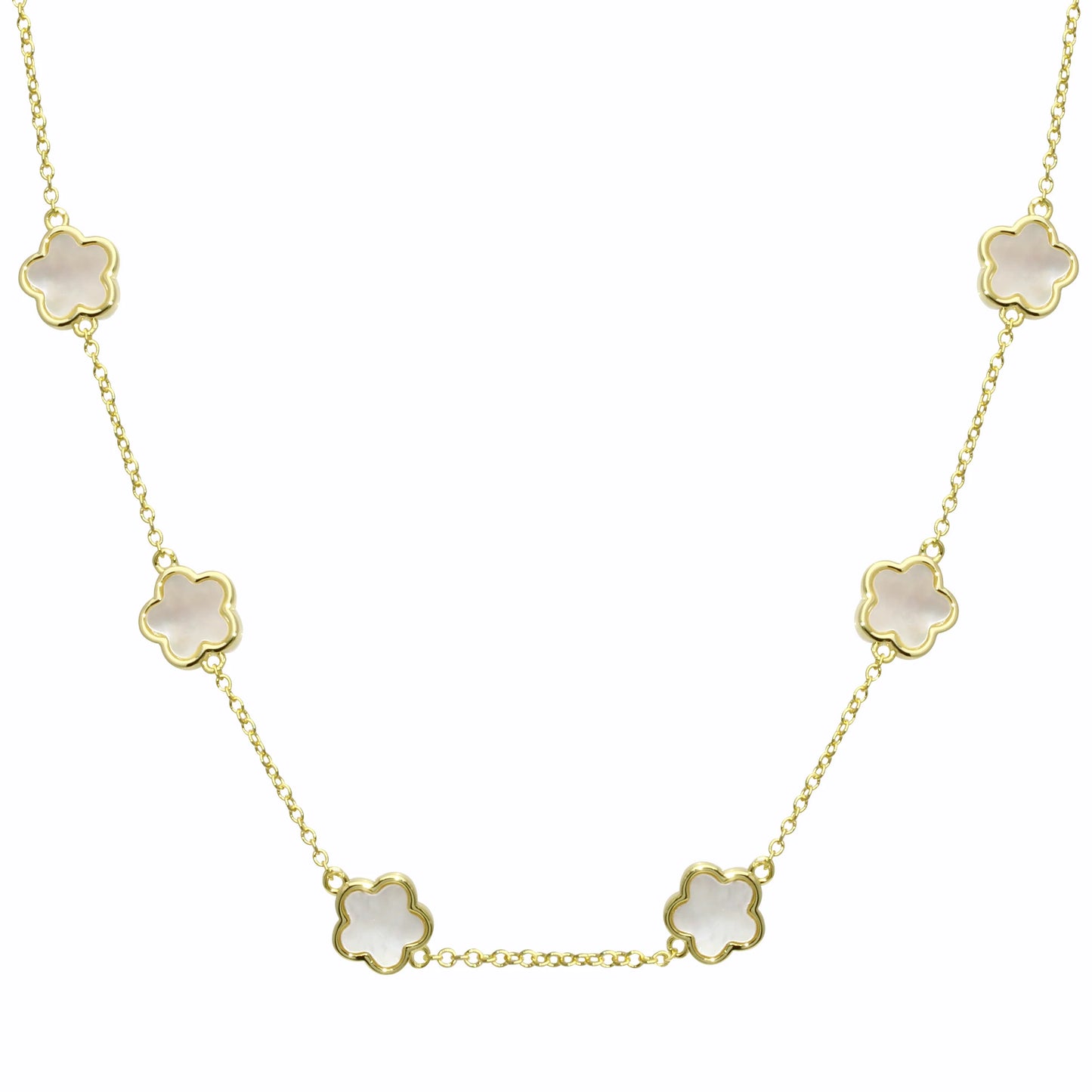 Collar Multi Flores Blancas