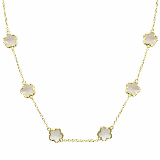 Collar Multi Flores Blancas