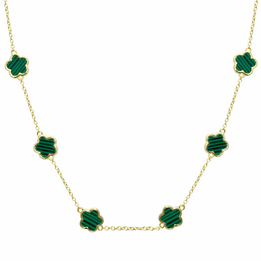 Collar Multi Flores Verdes