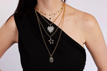 Collar  Mini Corazones Negro