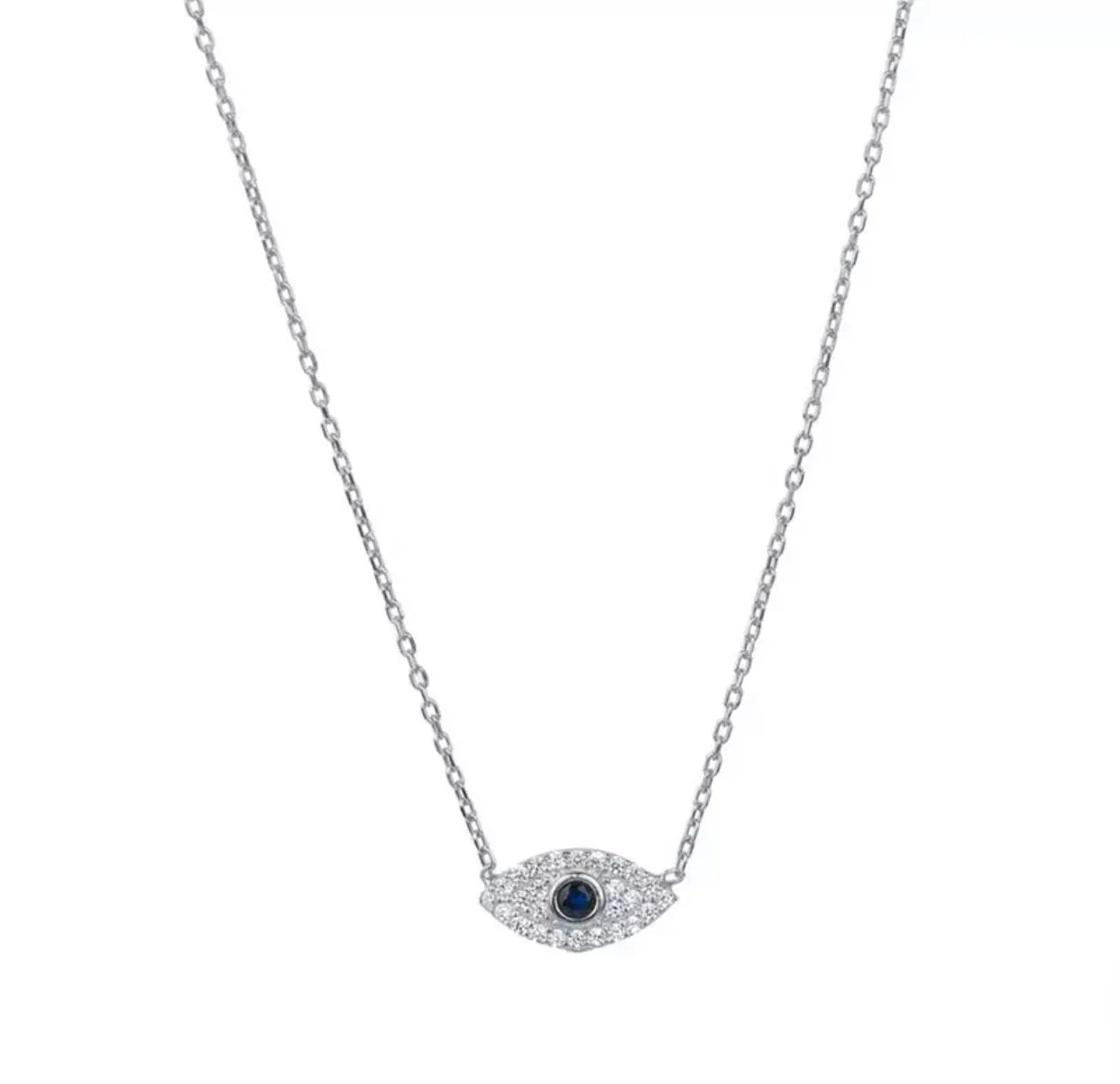 Collar Ojito con punto Azul y Circonias