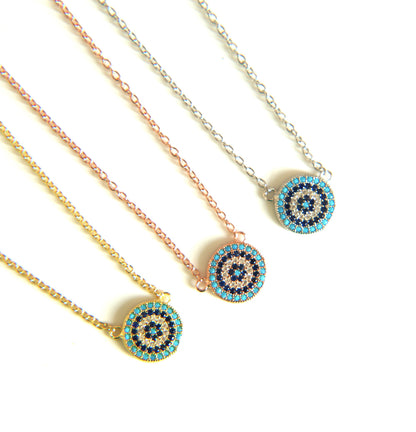 Collar OjitoTurquesa Circular con Circonias