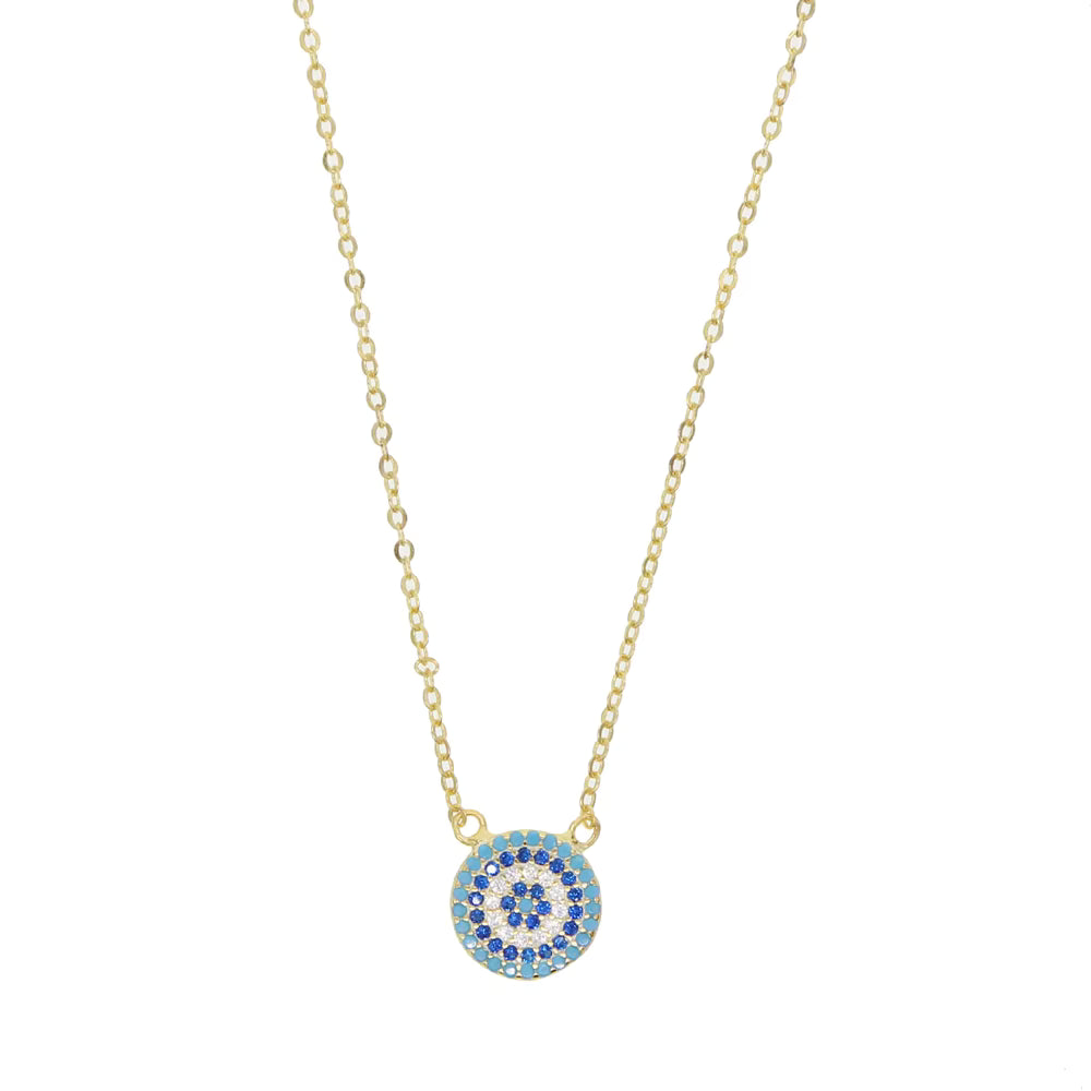 Collar OjitoTurquesa Circular con Circonias