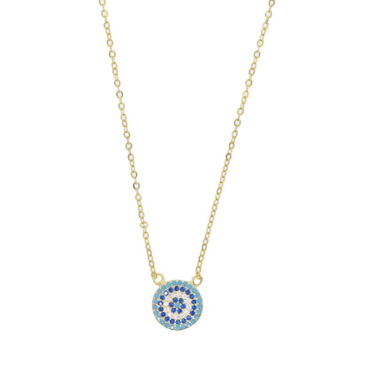 Collar OjitoTurquesa Circular con Circonias