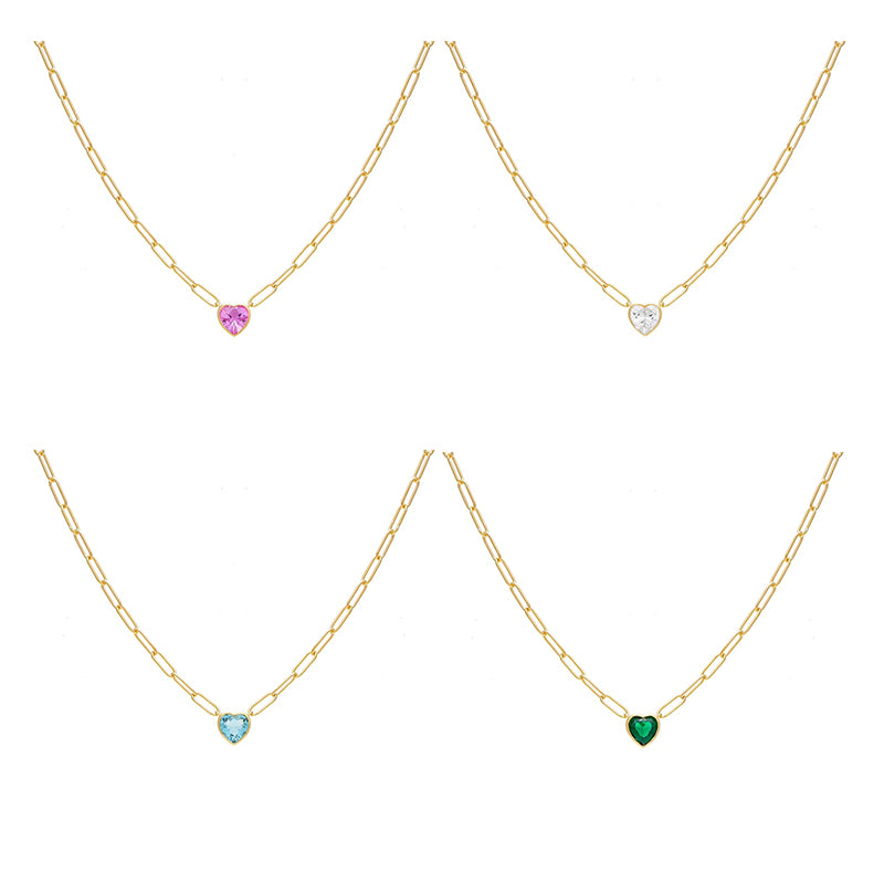 Collar PaperClip Corazon Verde