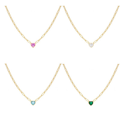 Collar PaperClip Corazon Verde
