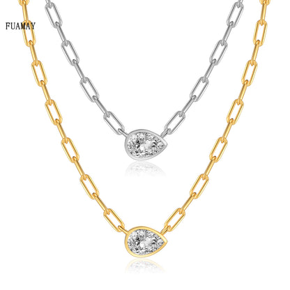 Collar PaperClip Gota de Diamante