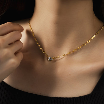 Collar PaperClip Gota de Diamante