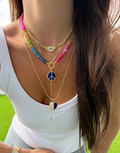 Collar Lariat Barra con Bisel y Diamantes
