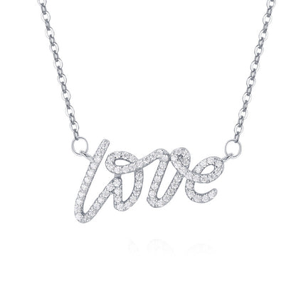 Collar Love Script con Circonias