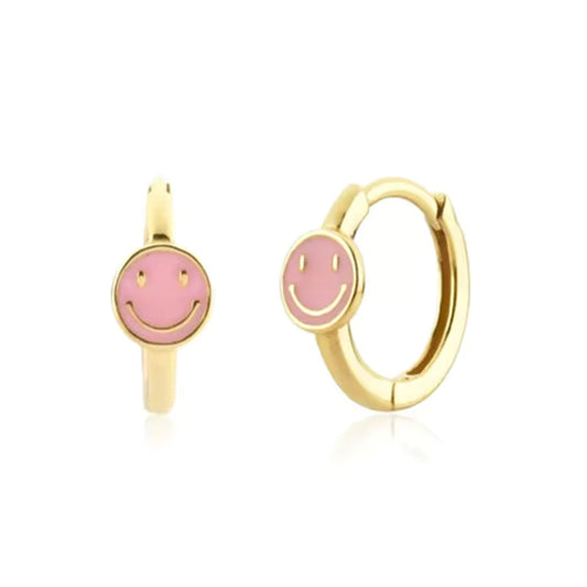 Mini Arracadas Happy Face Rosa