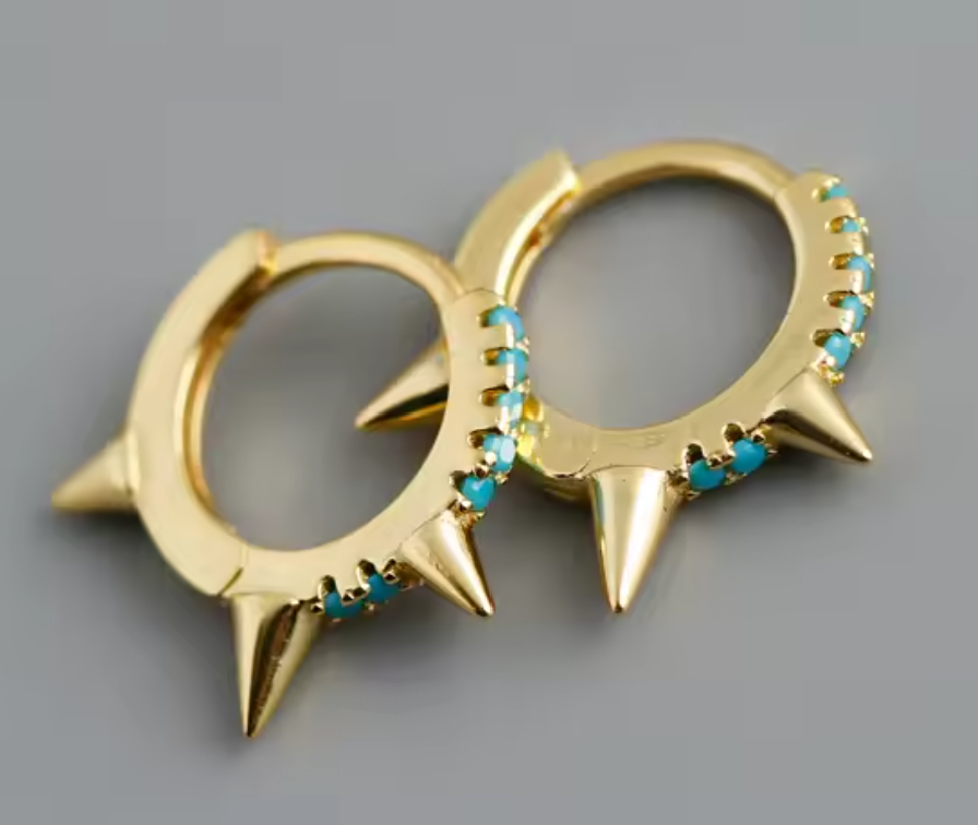 Mini Arracadas Turquesa de Espuelas