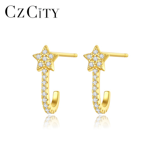 Mini Arracadas con Estrella en Circonias