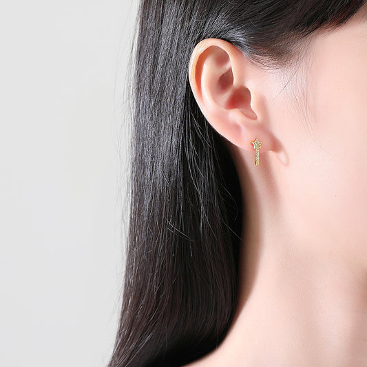 Mini Arracadas con Estrella en Circonias