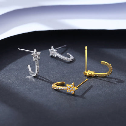 Mini Arracadas con Estrella en Circonias