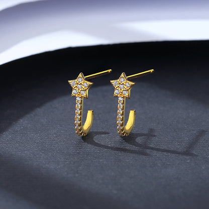 Mini Arracadas con Estrella en Circonias