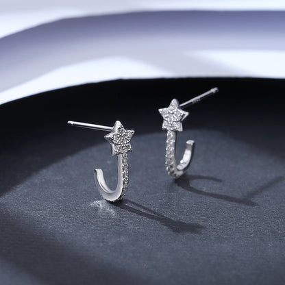 Mini Arracadas con Estrella en Circonias