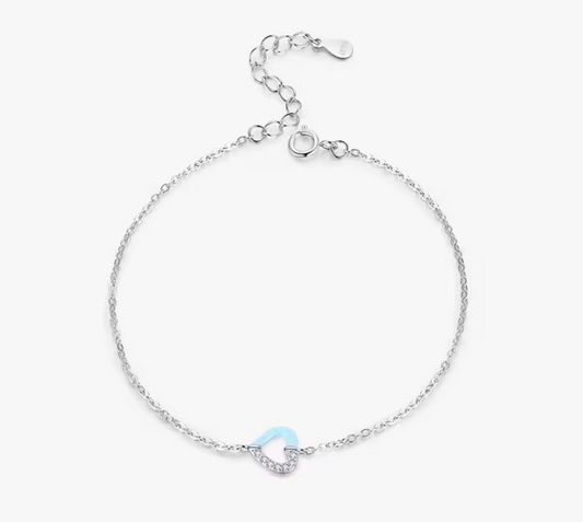Pulsera Corazon Half con Zirconias