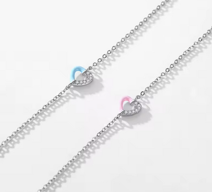 Pulsera Corazon Half con Zirconias