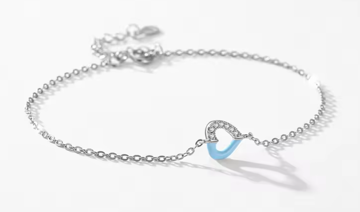 Pulsera Corazon Half con Zirconias