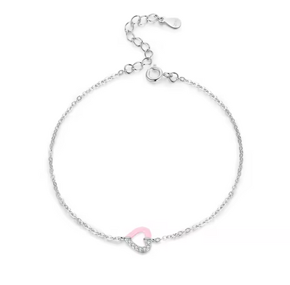 Pulsera Corazon Half con Zirconias