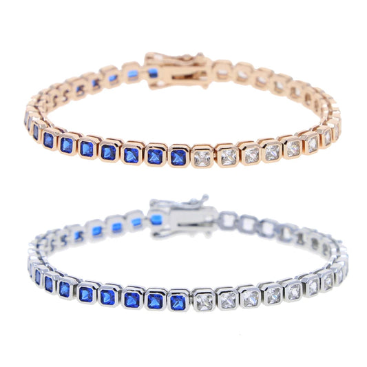 Pulsera Tennis Cuadrada Half and Half