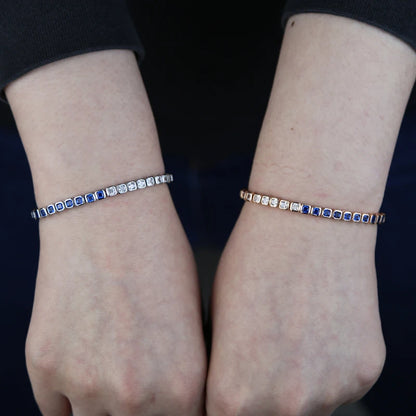 Pulsera Tennis Cuadrada Half and Half