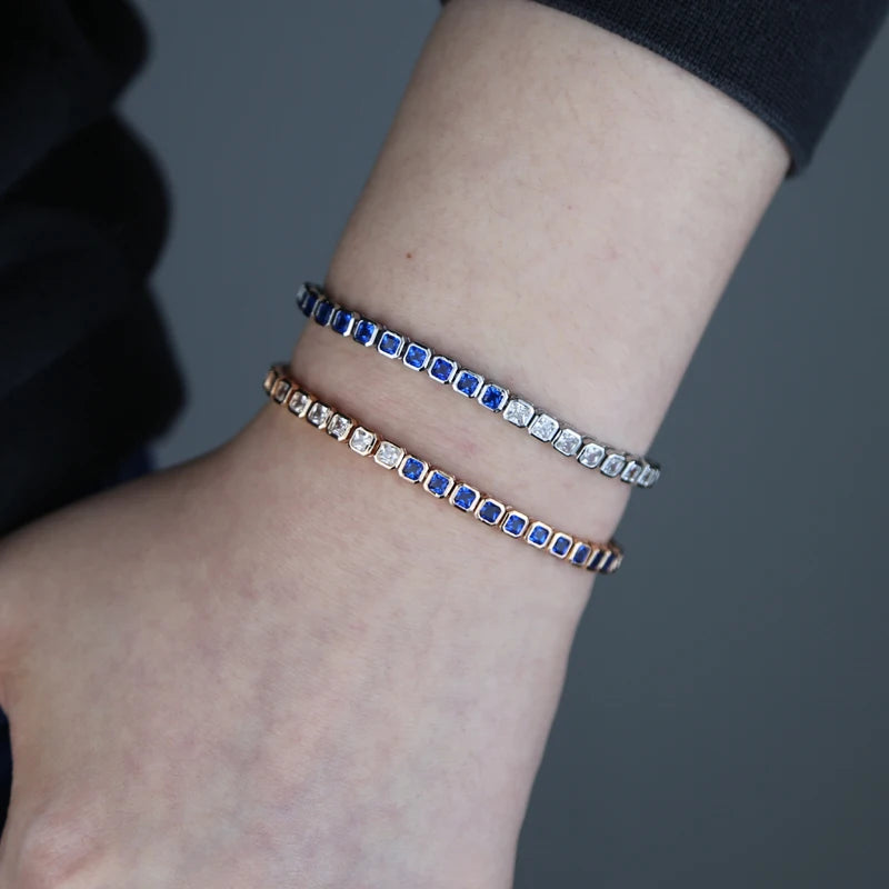 Pulsera Tennis Cuadrada Half and Half