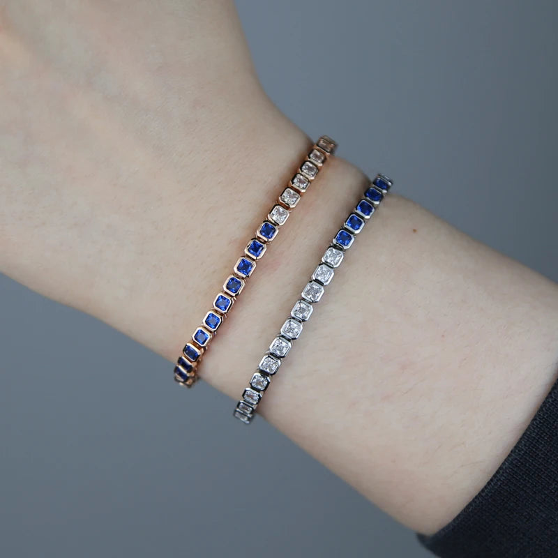 Pulsera Tennis Cuadrada Half and Half