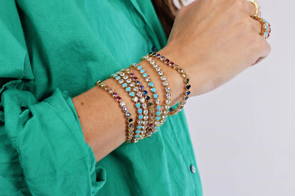 Pulsera Tennis de Corazones Rainbow