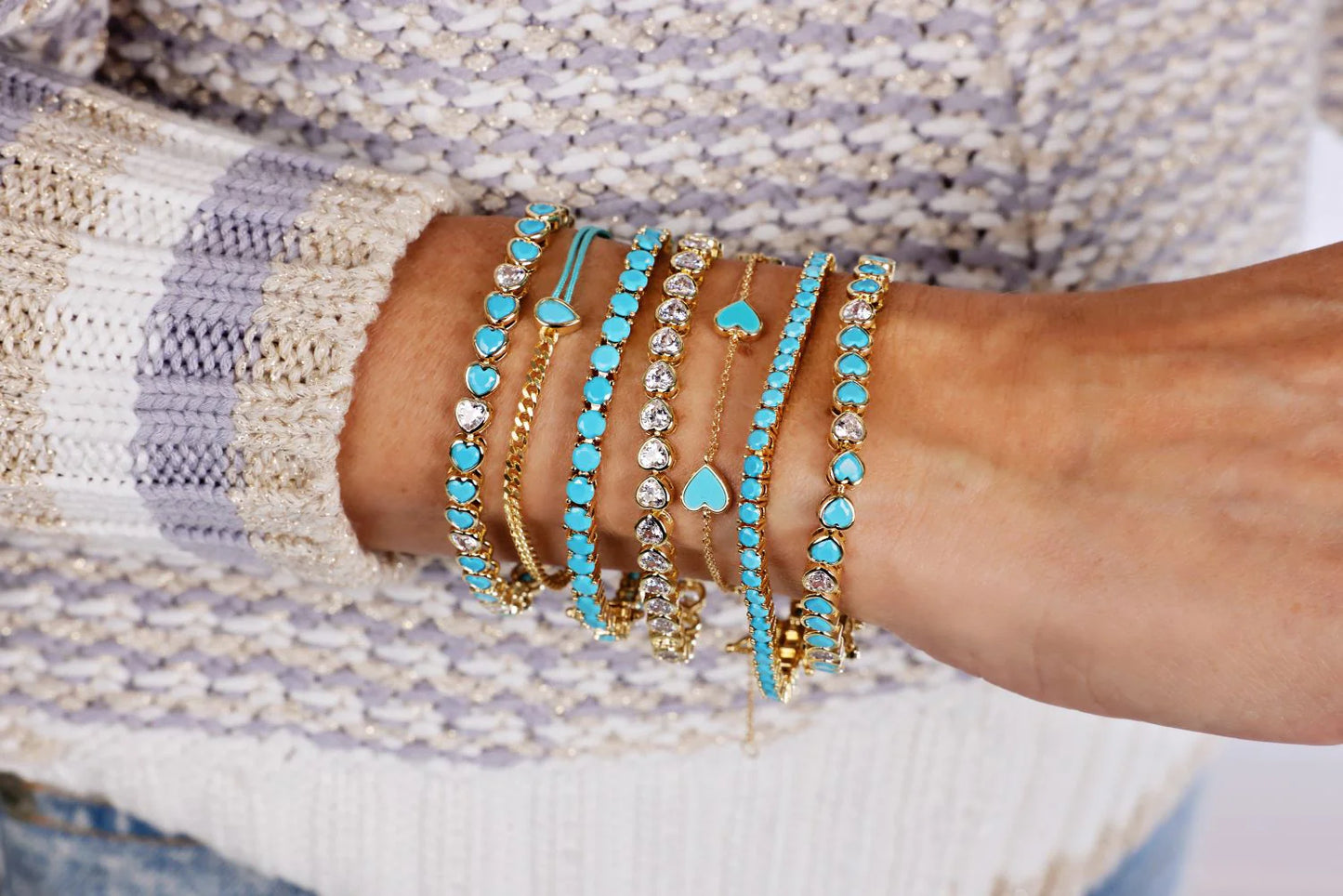 Pulsera Tennis Turquesa