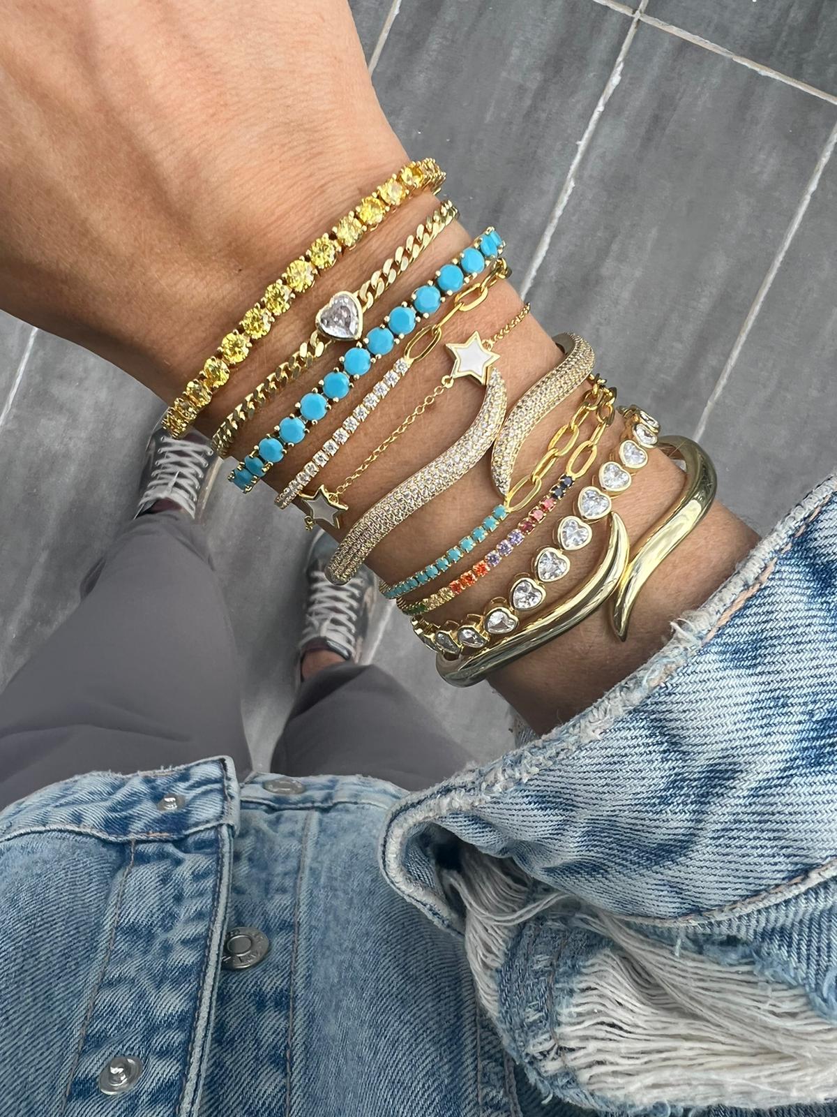 Pulsera Tennis Turquesa