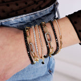 Pulsera Paperclip con Eslabones y Circonias