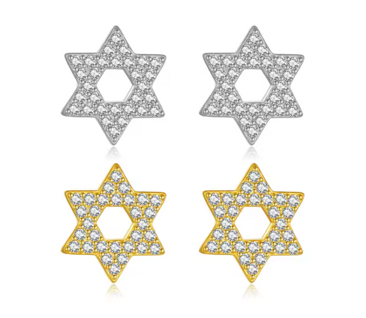 Stud de Estrella de David con Circonias