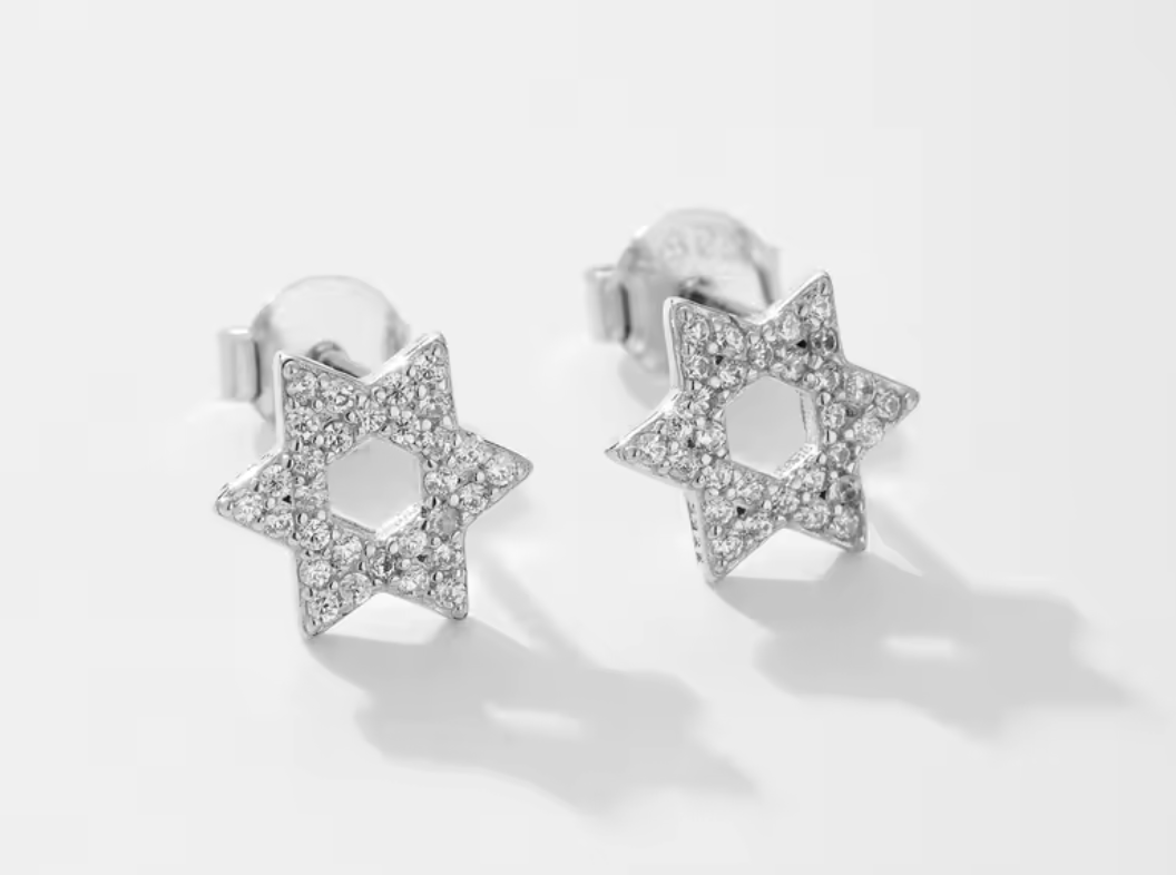 Stud de Estrella de David con Circonias