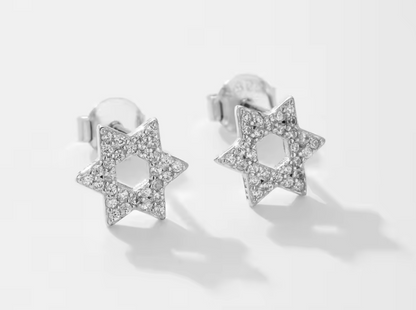 Stud de Estrella de David con Circonias