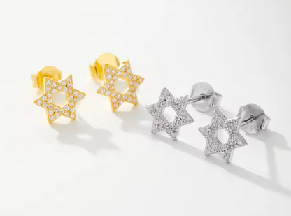 Stud de Estrella de David con Circonias